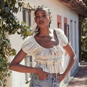 doen adie top in painted bouquet size xs